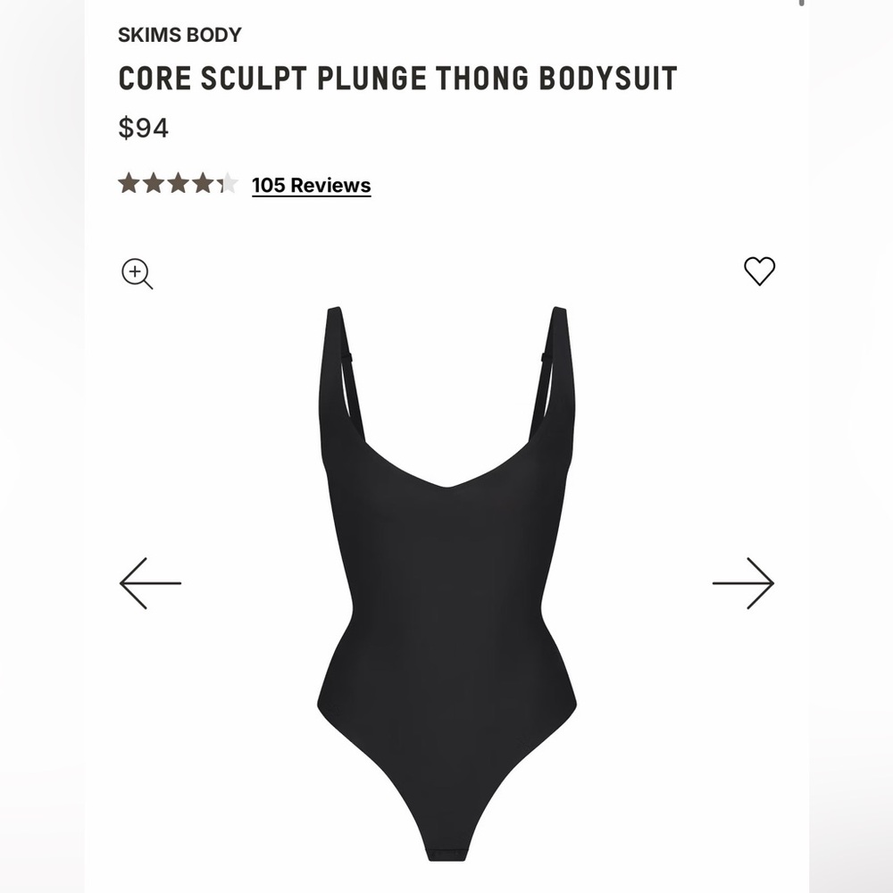 NEW SKIMS Core Sculpt Plunge Thong Bodysuit